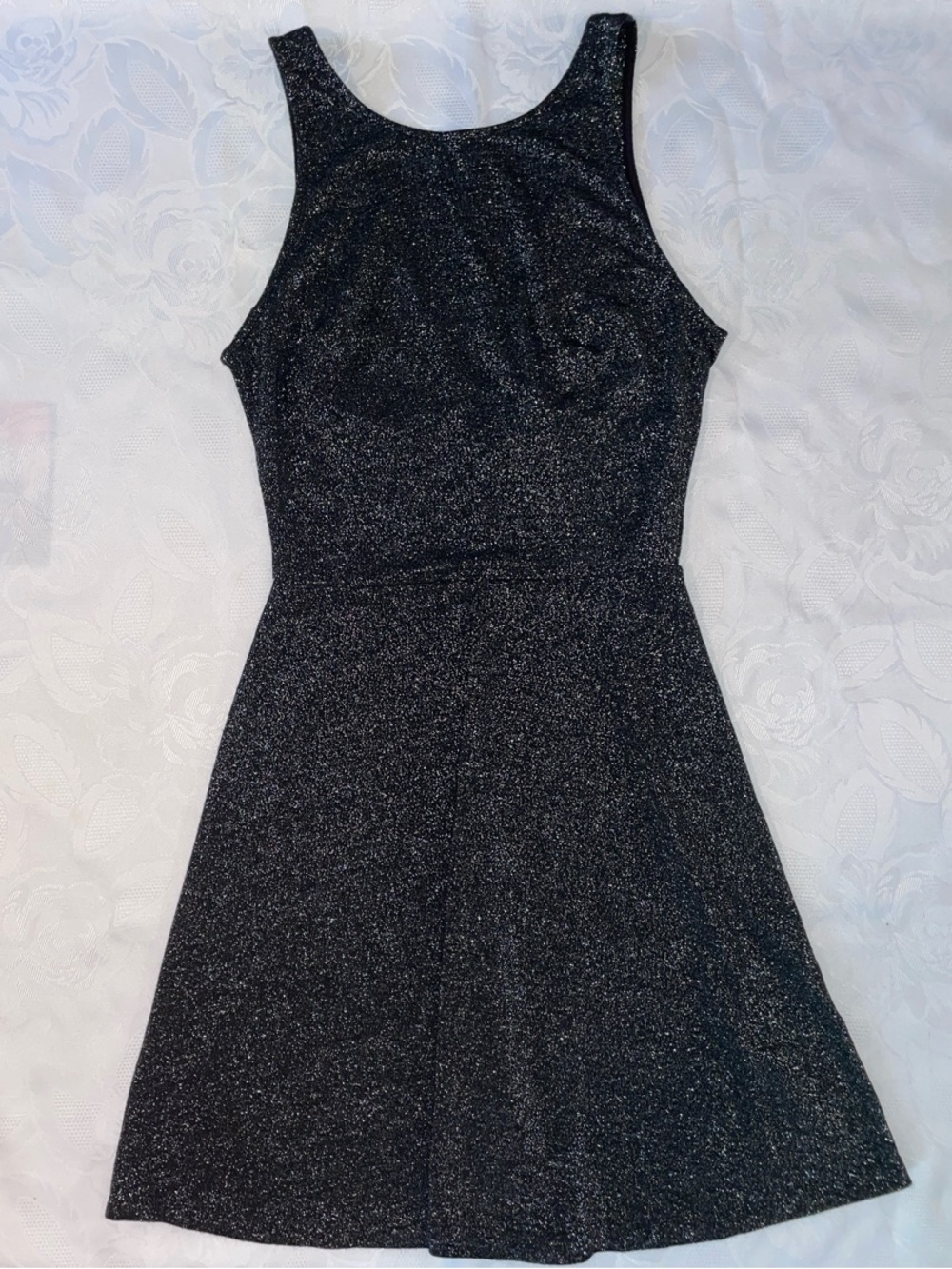 Divided Black Sparkle Sleeveless Fit & Flare Mini Dress